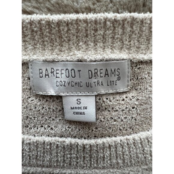 Barefoot Dreams CozyChic Ultra Lite Beige Sweater S - Picture 5 of 7
